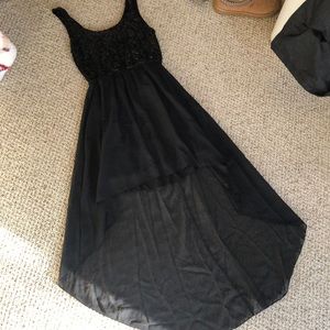 Special occasion Black high low sequins dress